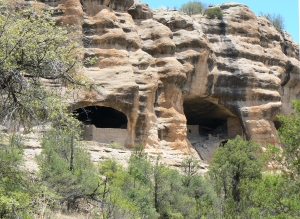 View of the cliff dwellings from across the ravine